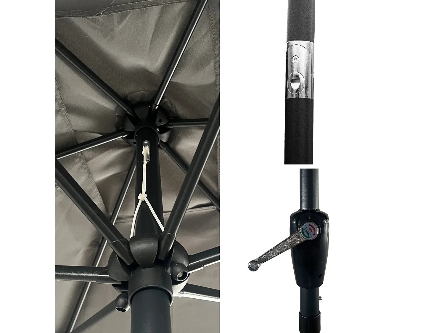 HAPUNA rechthoekige rechte parasol 2x3m grijs