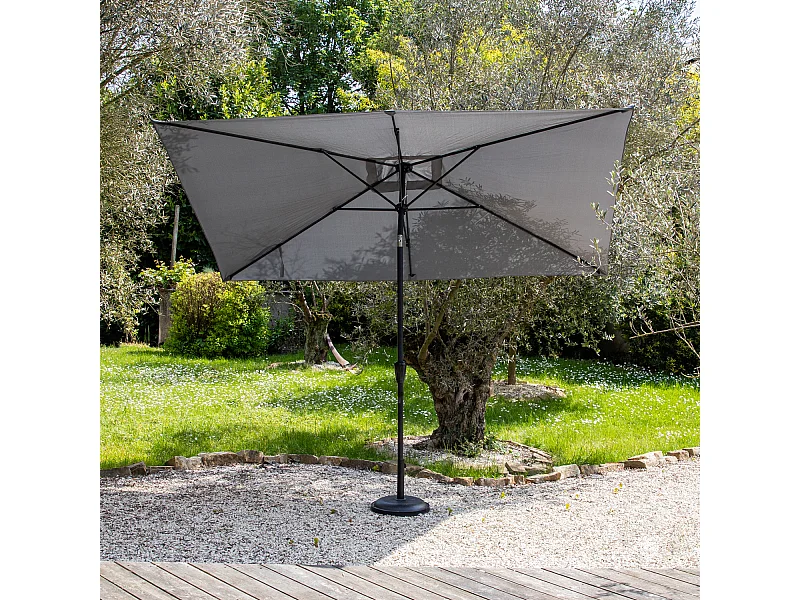 HAPUNA rechthoekige rechte parasol 2x3m grijs