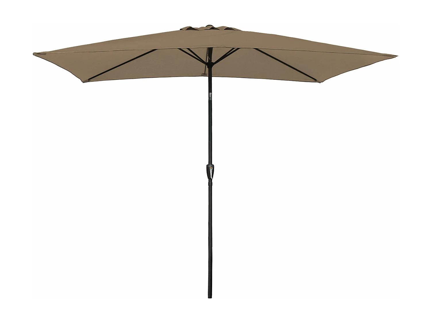 Parasol droit HAPUNA rectangulaire 2x3m taupe - HAPPY GARDEN