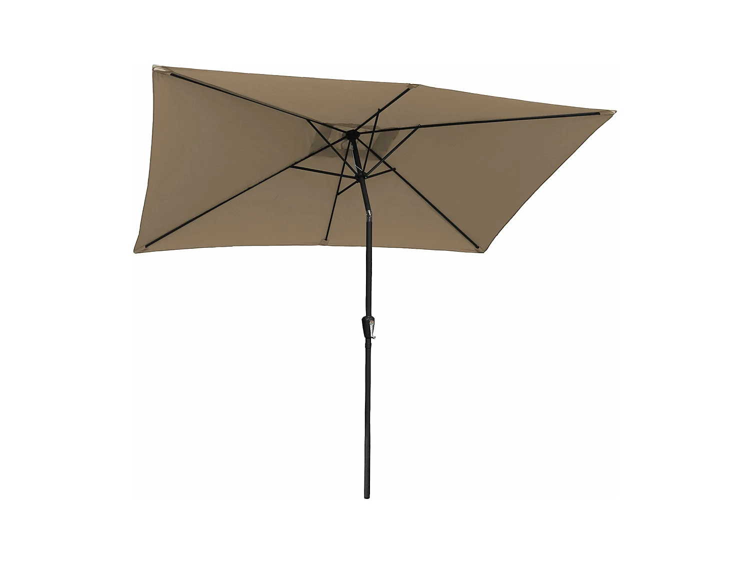 Parasol droit HAPUNA rectangulaire 2x3m taupe - HAPPY GARDEN