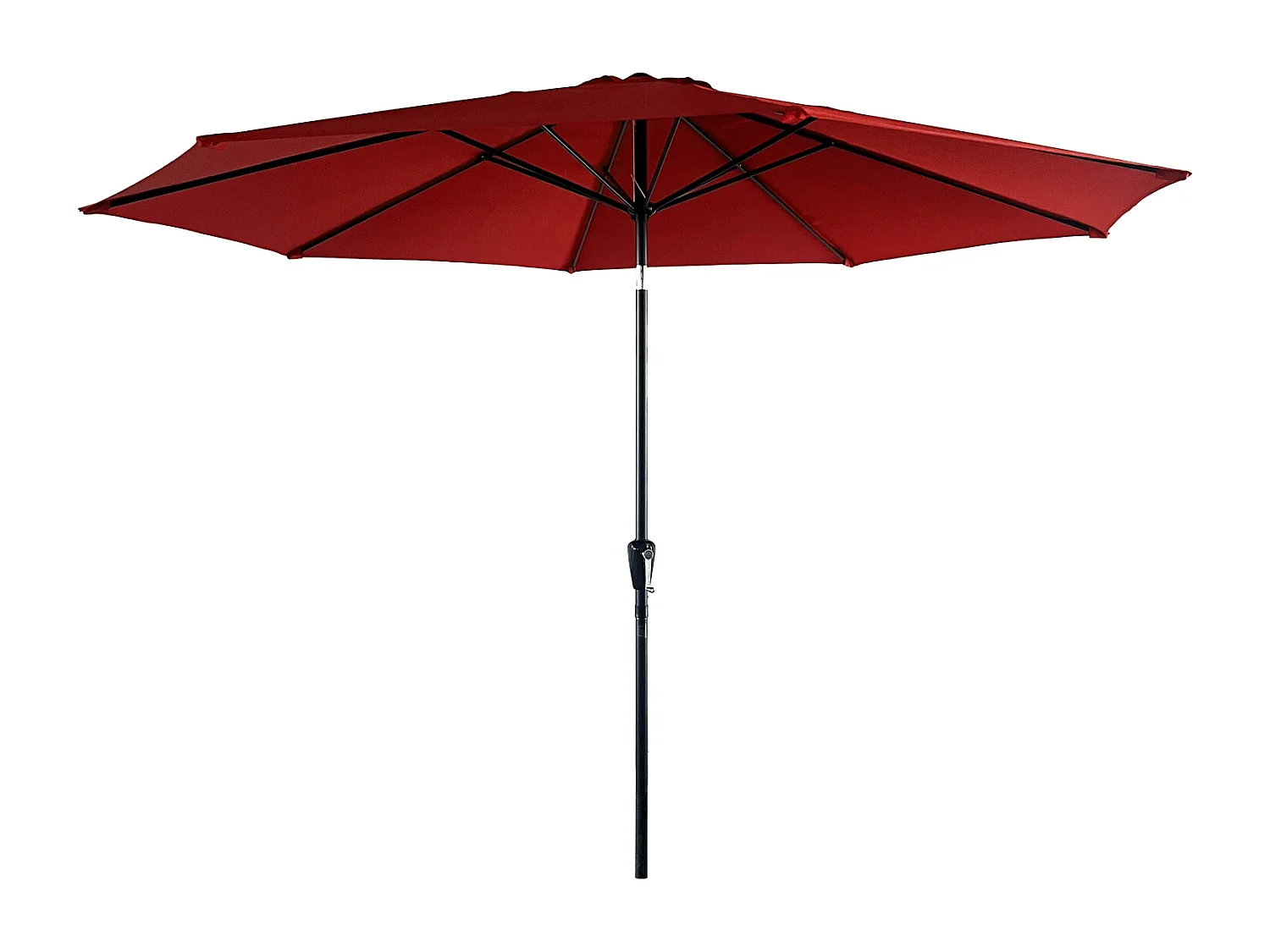 Parasol droit HAPUNA rond 3,30m de diamètre rouge - HAPPY GARDEN