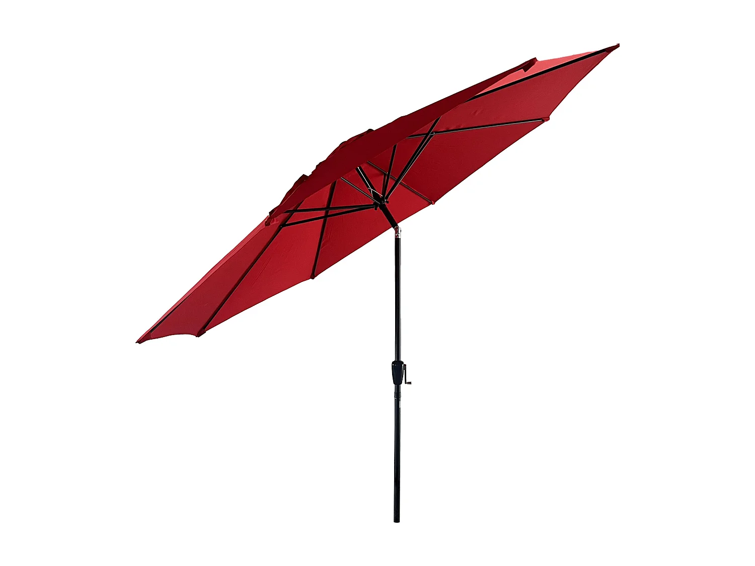 Parasol droit HAPUNA rond 3,30m de diamètre rouge - HAPPY GARDEN