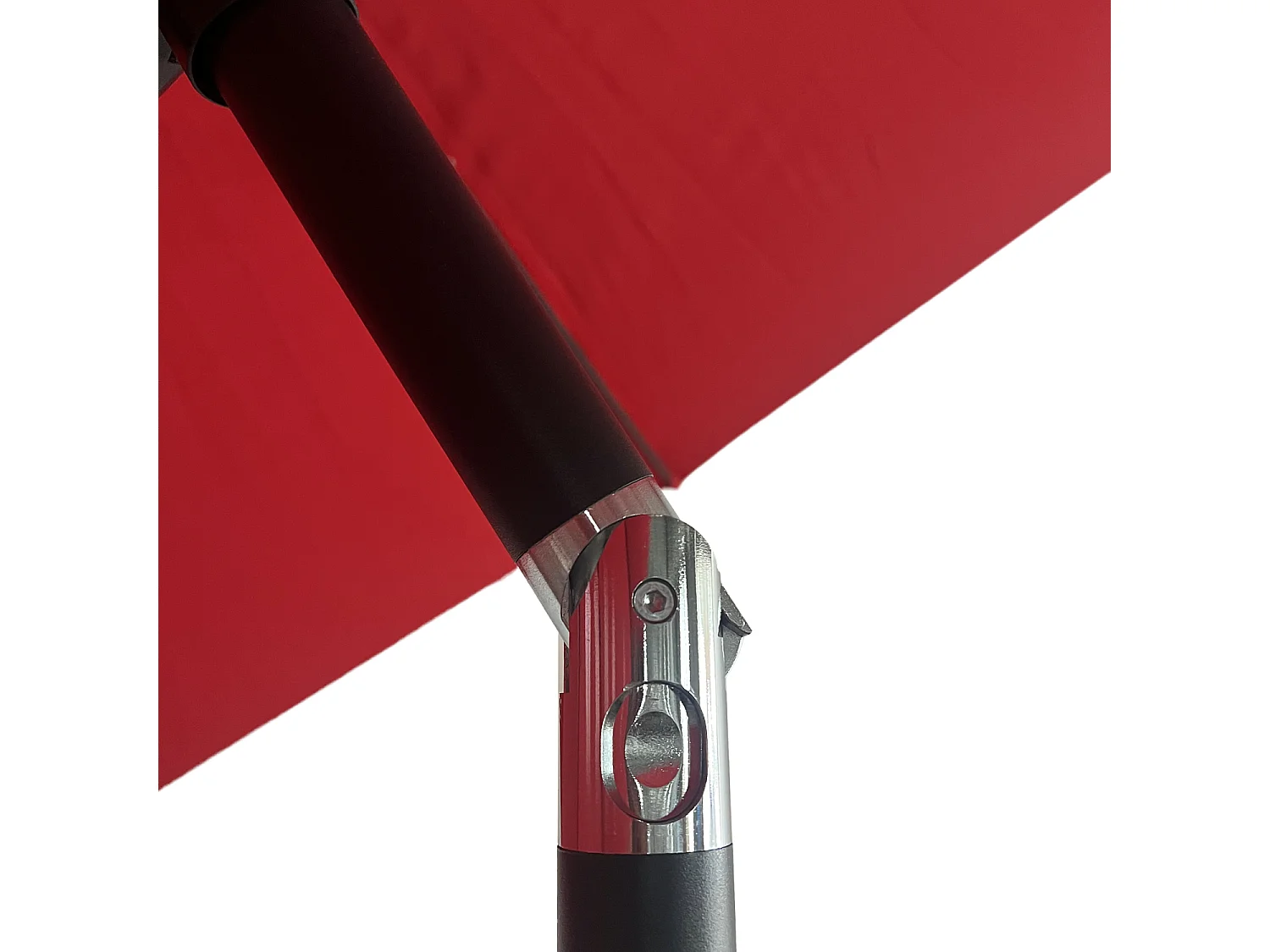 Parasol droit HAPUNA rond 3,30m de diamètre rouge - HAPPY GARDEN