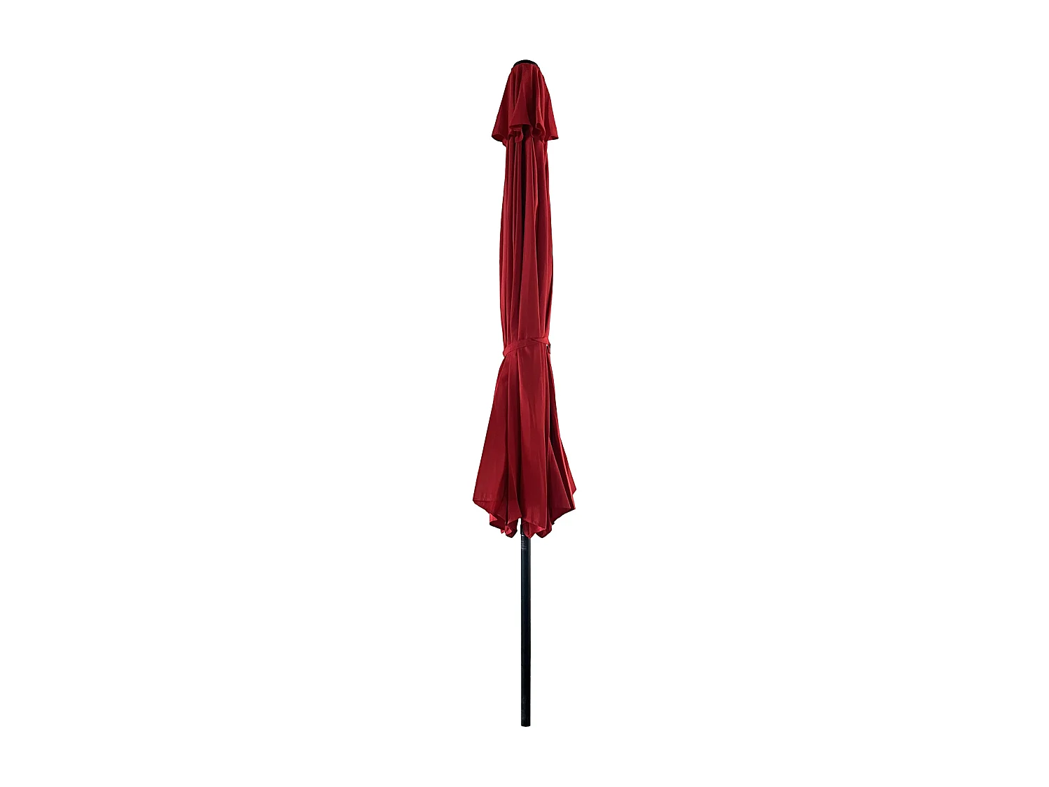 Parasol droit HAPUNA rond 3,30m de diamètre rouge - HAPPY GARDEN