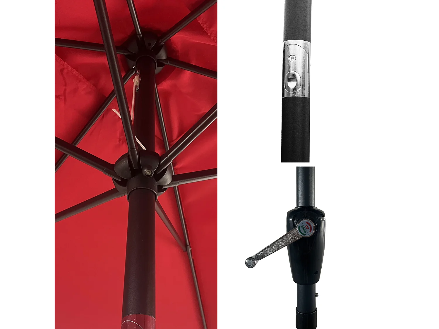 Parasol droit HAPUNA rectangulaire 2x3m rouge - HAPPY GARDEN