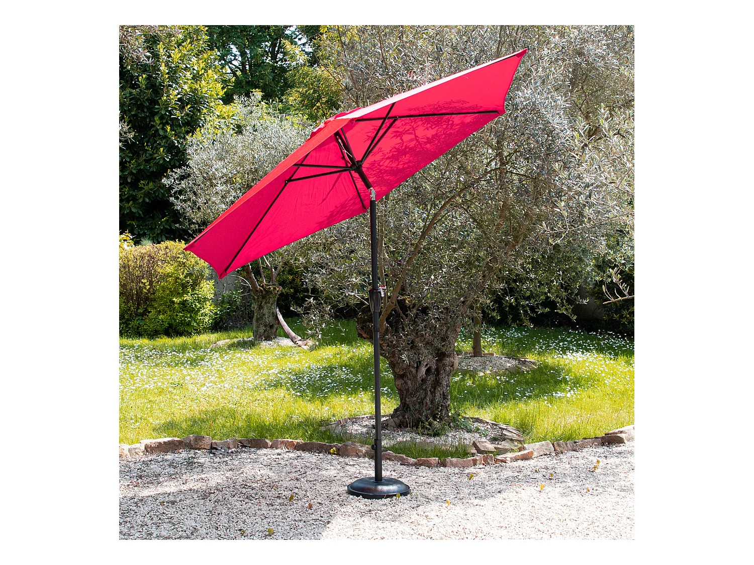 Gerader Sonnenschirm HAPUNA rund 2,70m Durchmesser fuchsia