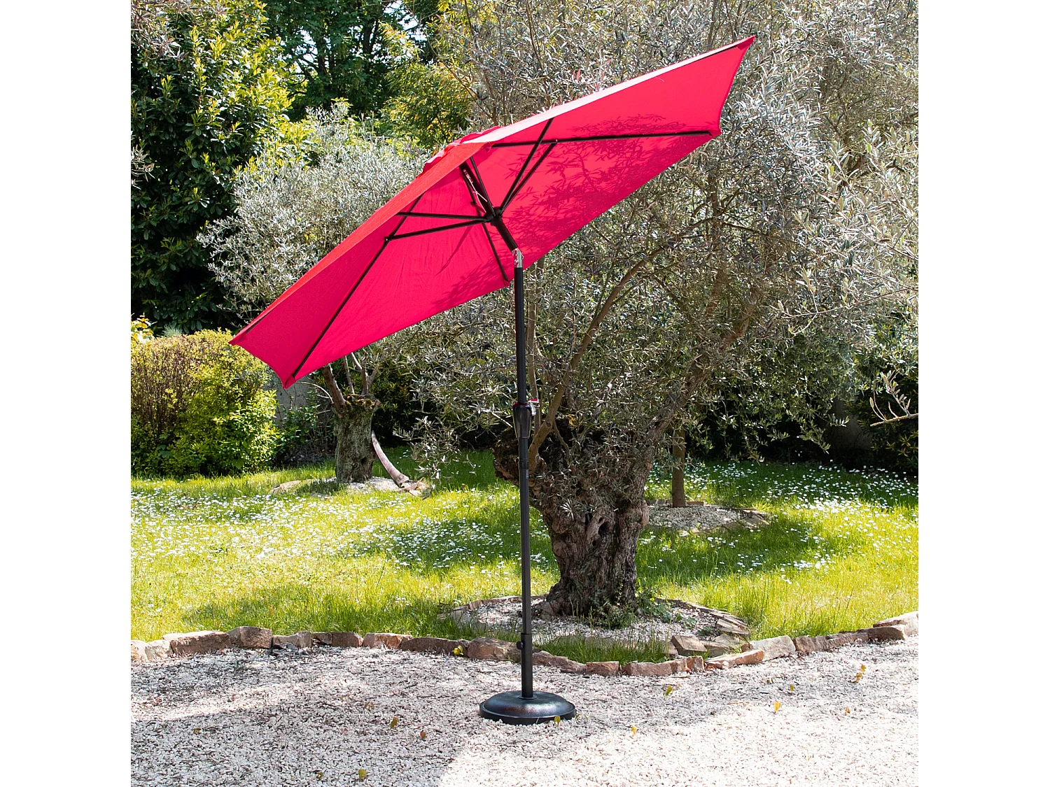 HAPUNA rechte ronde parasol 2,70m diameter fuchsia