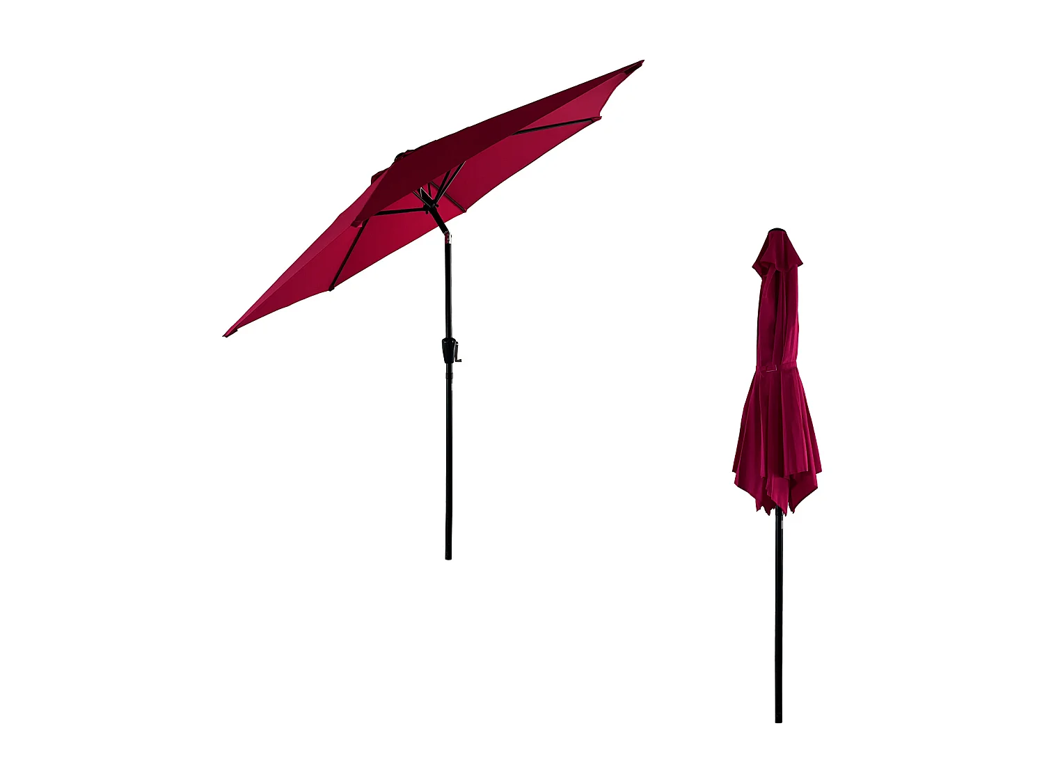 HAPUNA rechte ronde parasol 2,70m diameter fuchsia