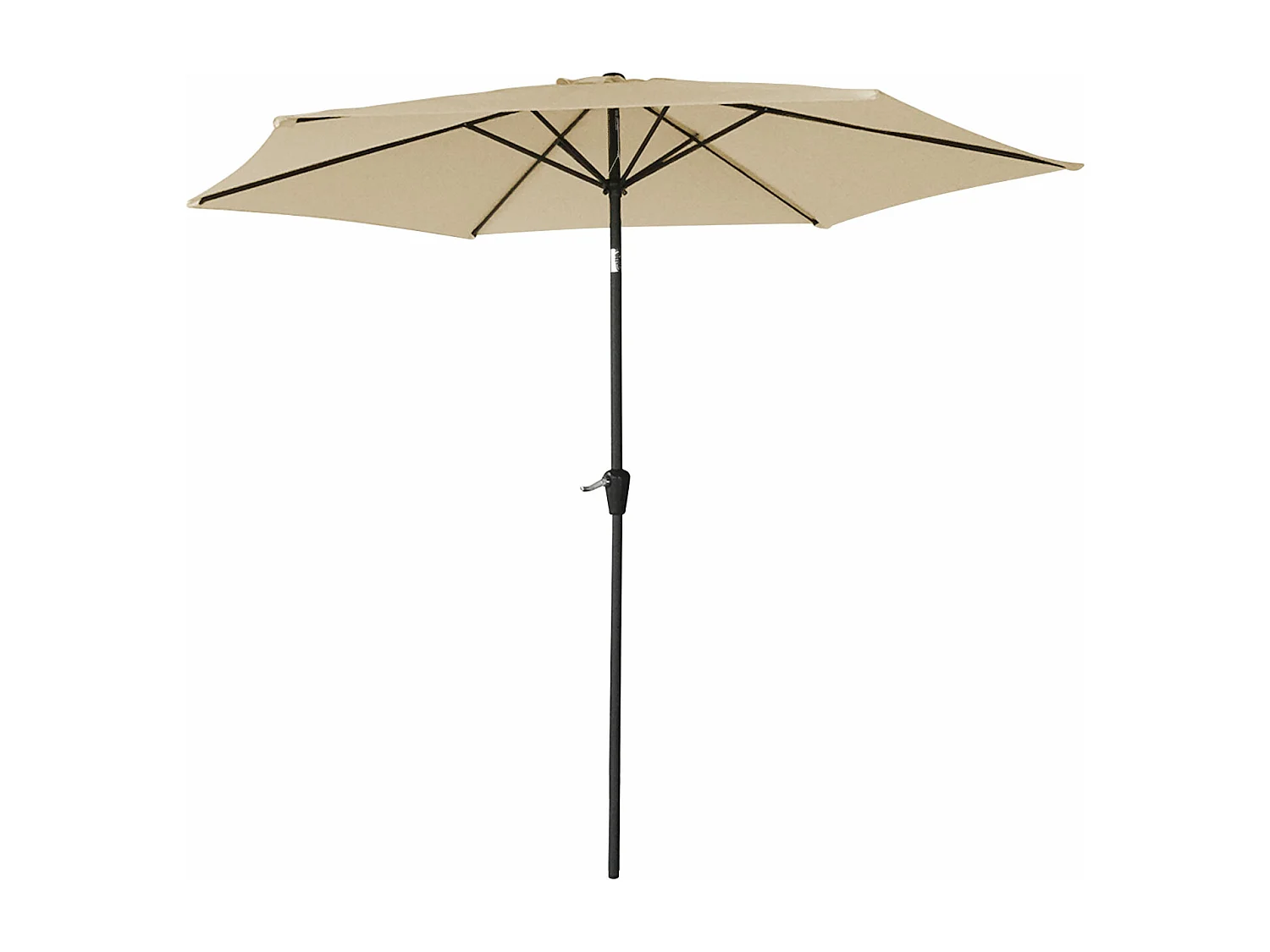 Parasol droit HAPUNA rond 2,70m de diamètre beige - HAPPY GARDEN