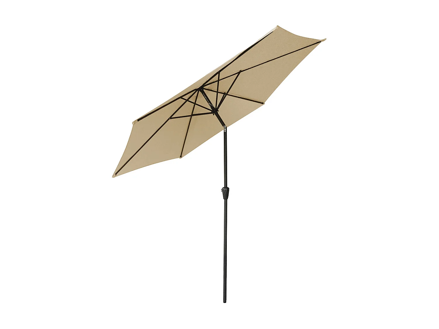 Parasol droit HAPUNA rond 2,70m de diamètre beige - HAPPY GARDEN