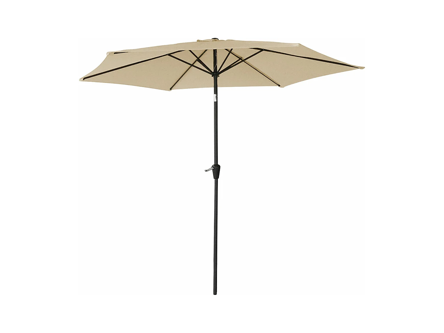 Parasol droit HAPUNA rond 2,70m de diamètre beige - HAPPY GARDEN