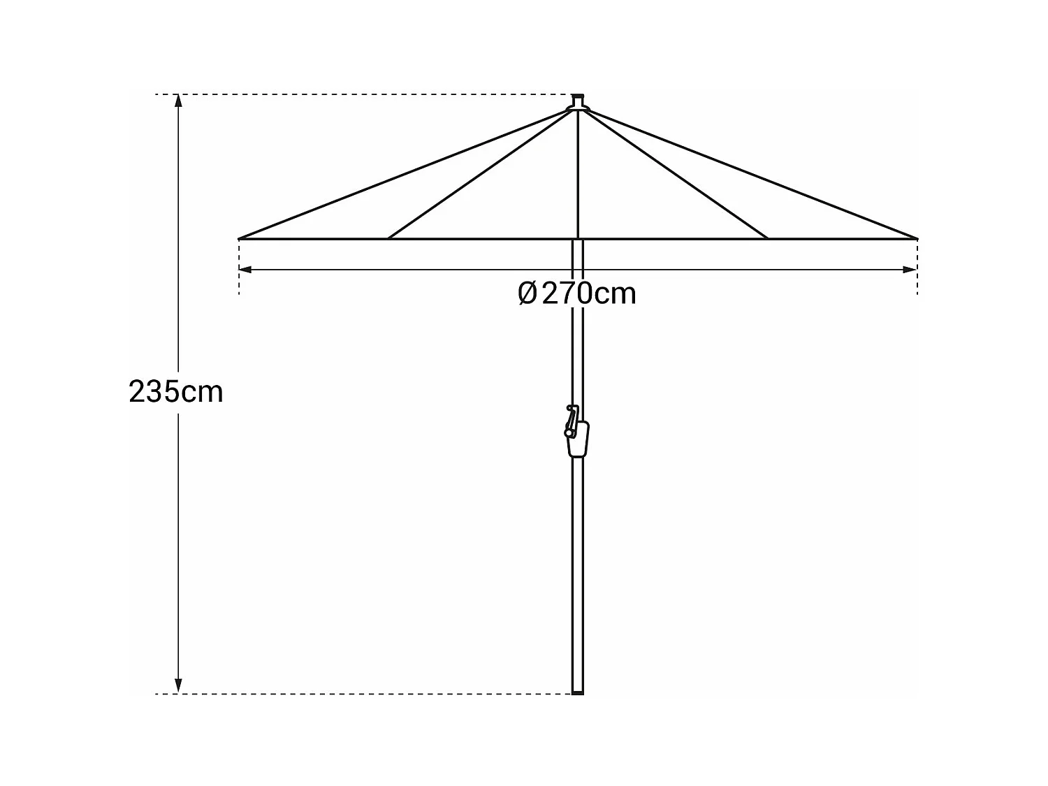 Parasol droit HAPUNA rond 2,70m de diamètre beige - HAPPY GARDEN