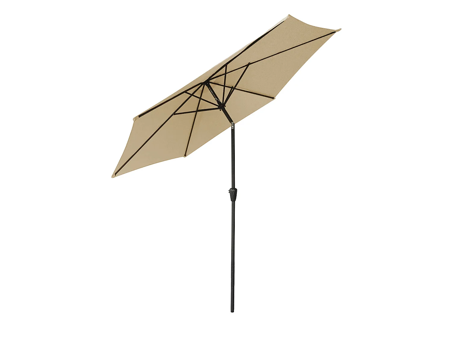 Parasol droit HAPUNA rond 2,70m de diamètre beige - HAPPY GARDEN