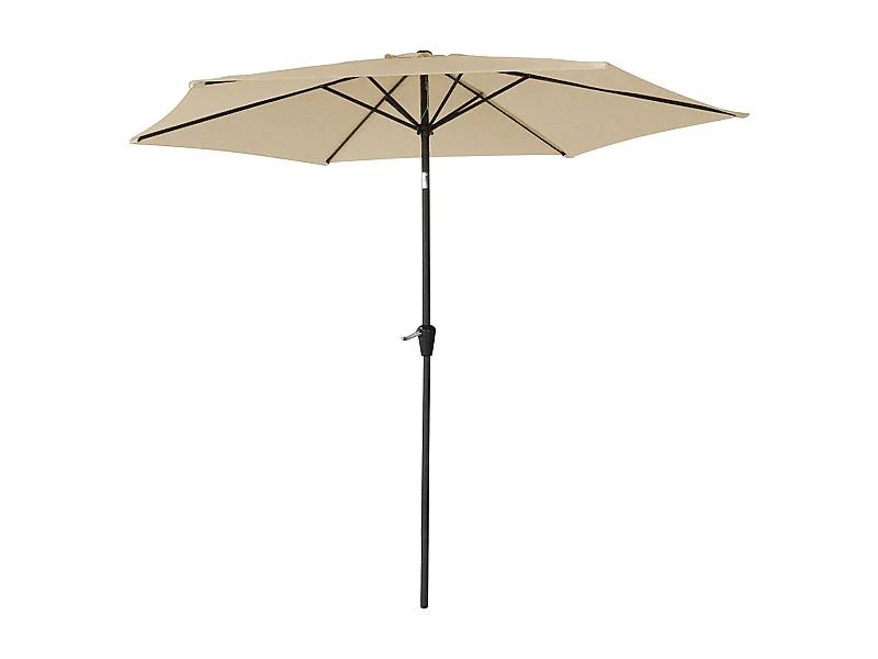 Parasol droit HAPUNA rond 2,70m de diamètre beige - HAPPY GARDEN