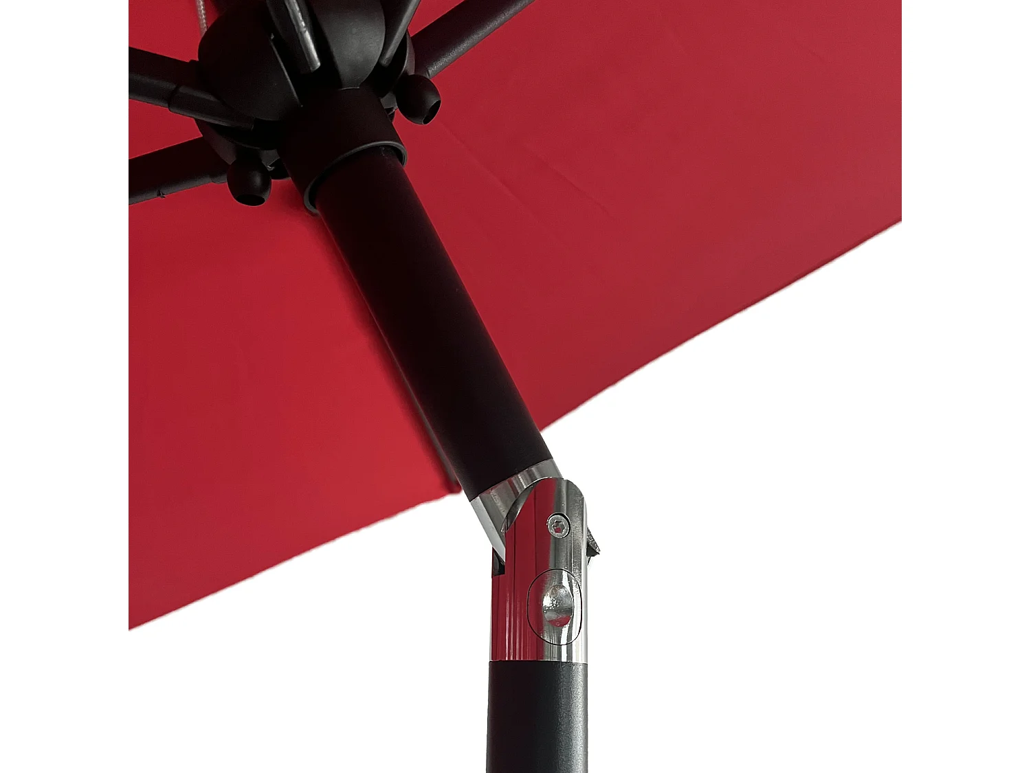 Parasol droit HAPUNA rond 2,70m de diamètre rouge - HAPPY GARDEN