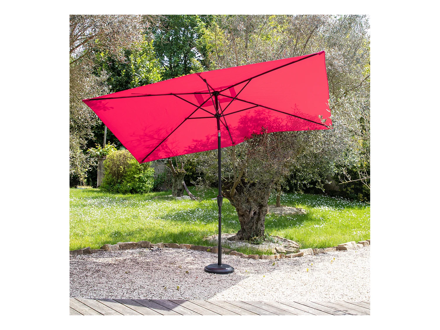 HAPUNA rechte parasol rechthoekig 2x3m fuchsia