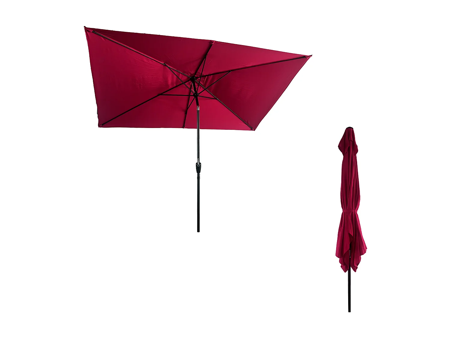 Parasol droit HAPUNA rectangulaire 2x3m fuchsia - HAPPY GARDEN