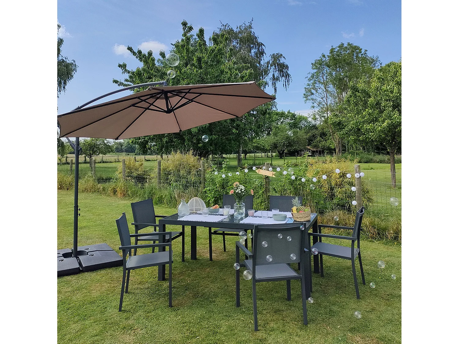 OAHU ronde parasol 3m diameter taupe