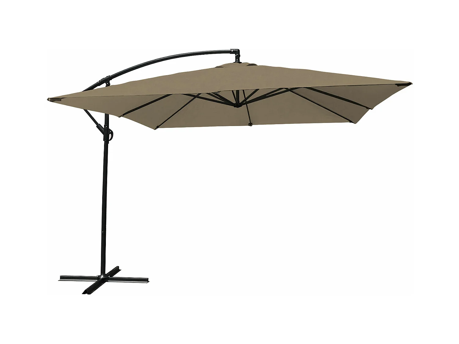 Parasol déporté MOLOKAI carré 2,7x2,7m taupe - HAPPY GARDEN
