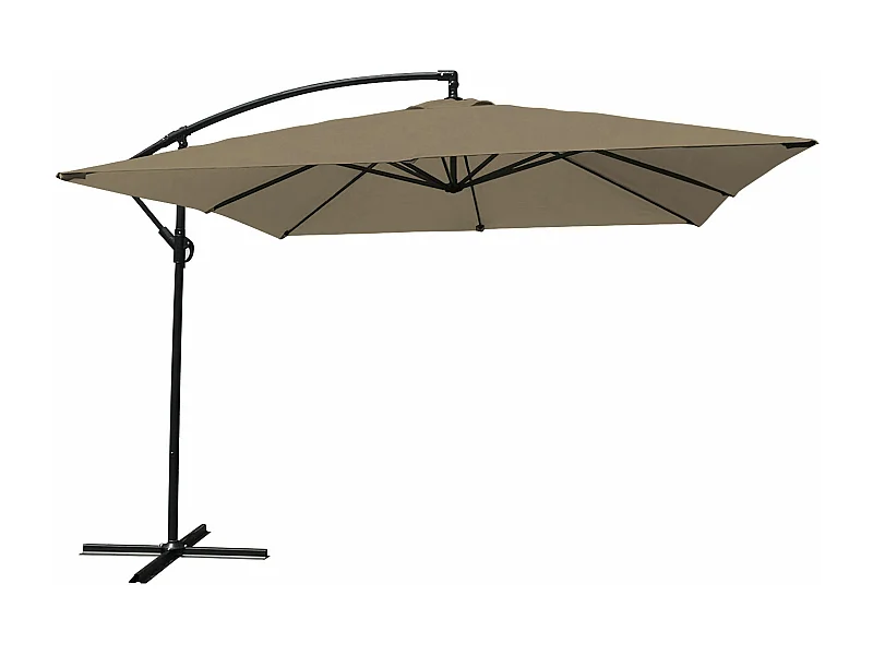 Parasol déporté MOLOKAI carré 2,7x2,7m taupe - HAPPY GARDEN