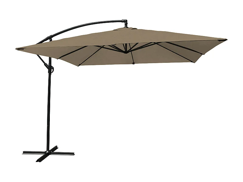 Parasol déporté MOLOKAI carré 2,7x2,7m taupe - HAPPY GARDEN