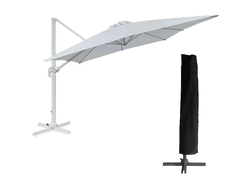 Offset parasol MOLOKAI vierkant 3x3m wit + hoes