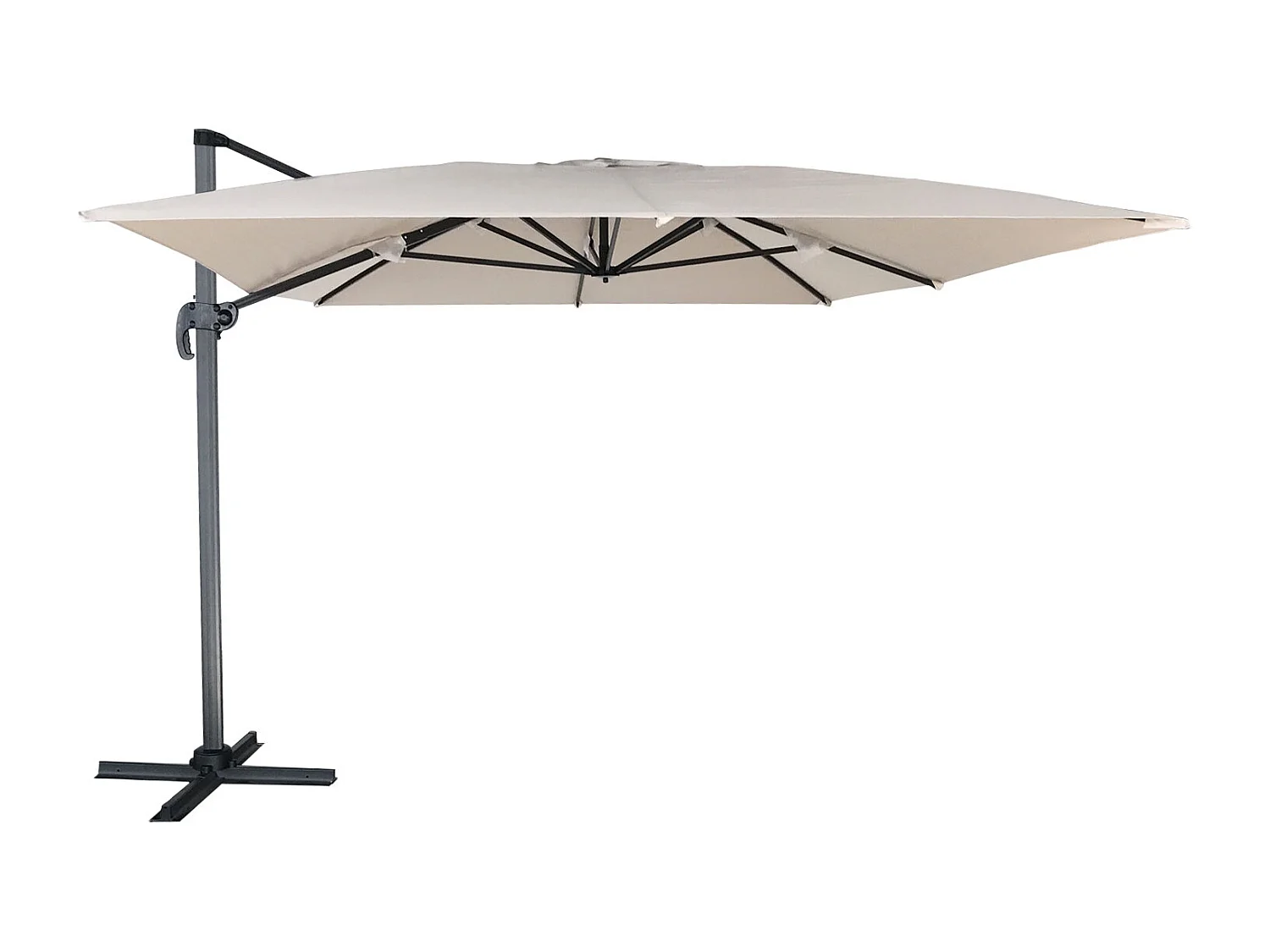 Parasol déporté MOLOKAI rectangulaire 3x4m beige + housse - HAPPY GARDEN