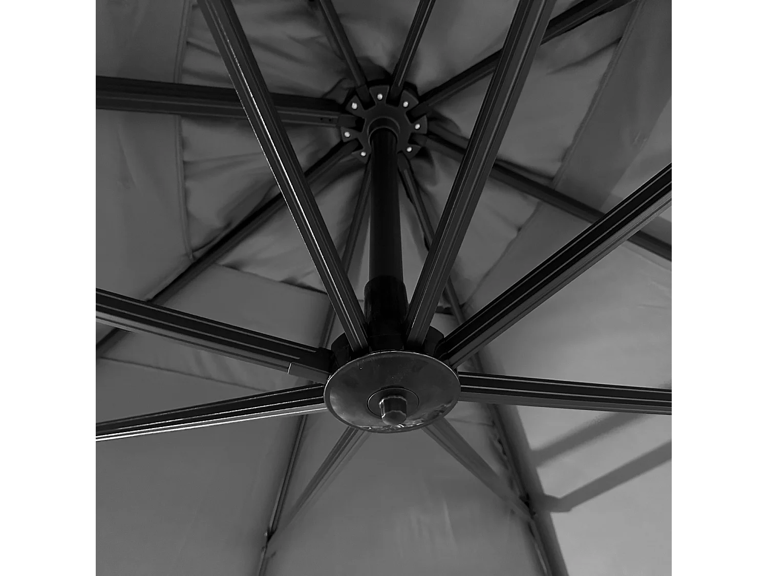 Offset parasol MOLOKAI rechthoekig 3x4m grijs + hoes