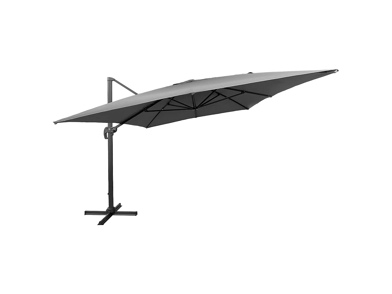 Offset parasol MOLOKAI rechthoekig 3x4m grijs + hoes