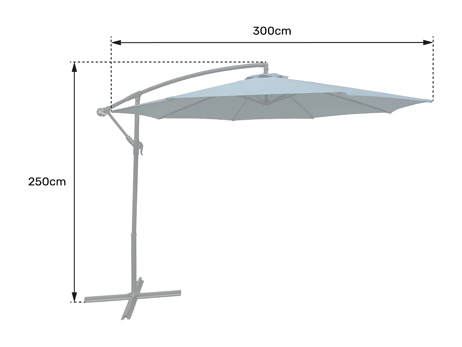 OAHU ronde parasol 3m diameter rood + hoes