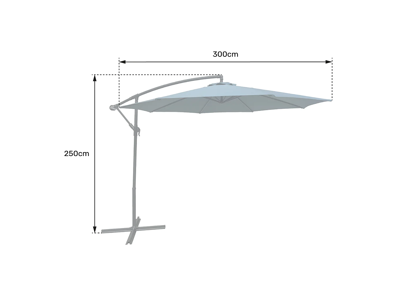 OAHU ronde parasol 3m diameter rood + hoes