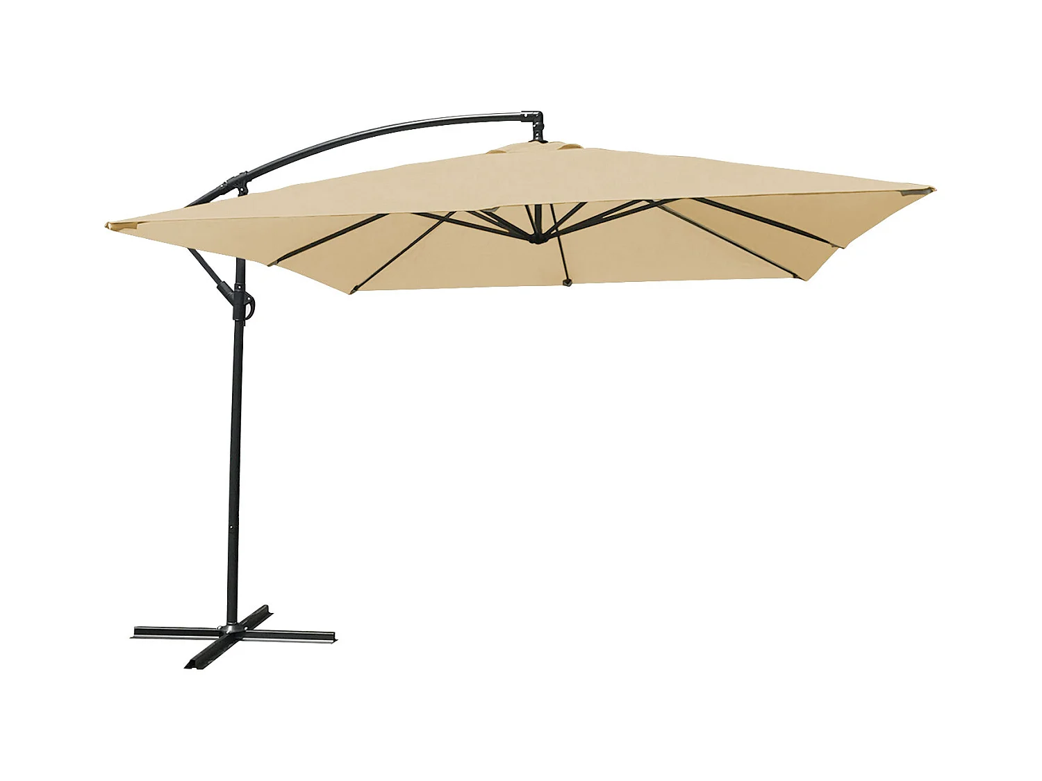 Parasol déporté MOLOKAI carré 2,7x2,7m beige - HAPPY GARDEN