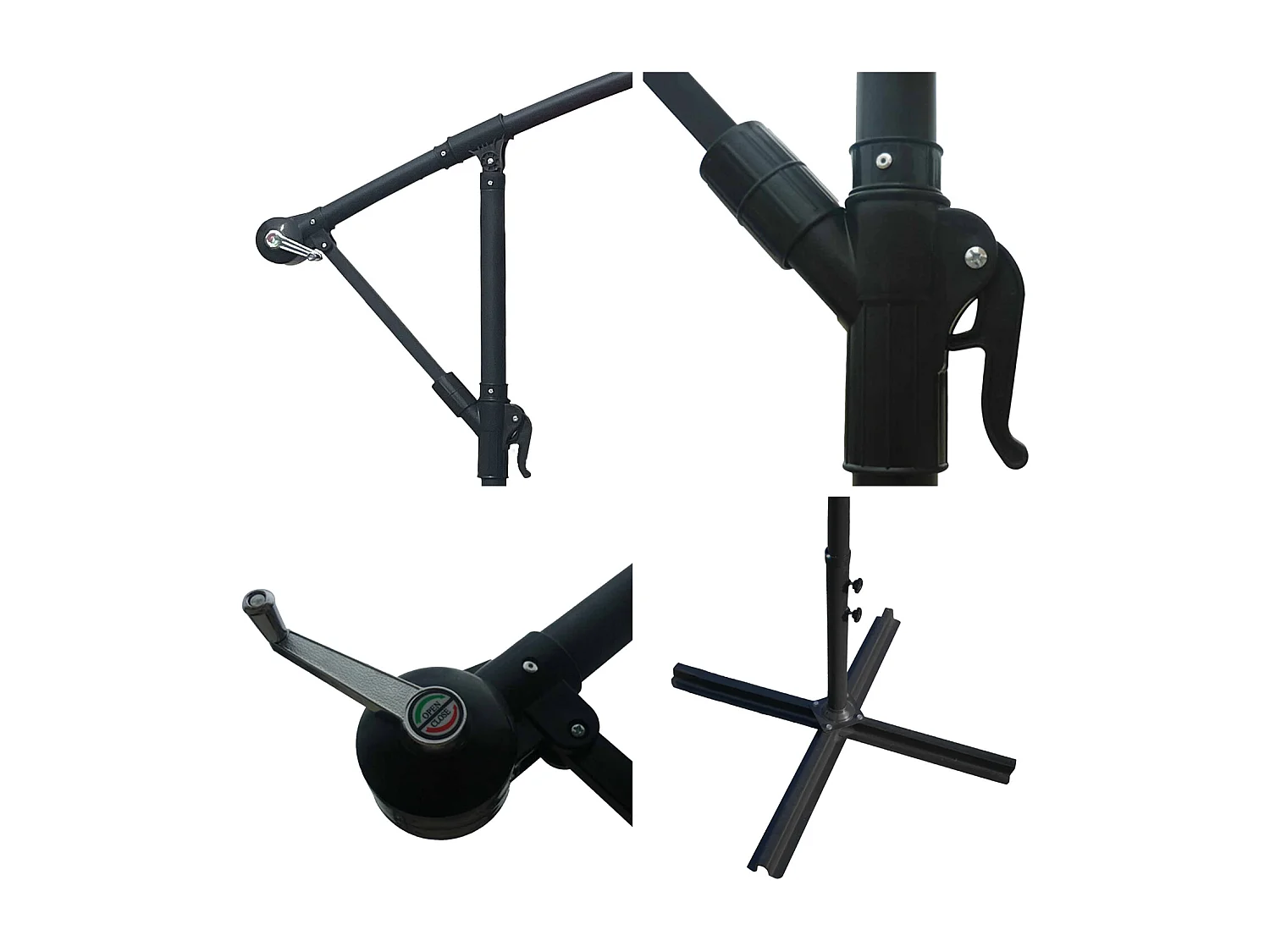 Parasol déporté MOLOKAI carré 2,7x2,7m beige - HAPPY GARDEN