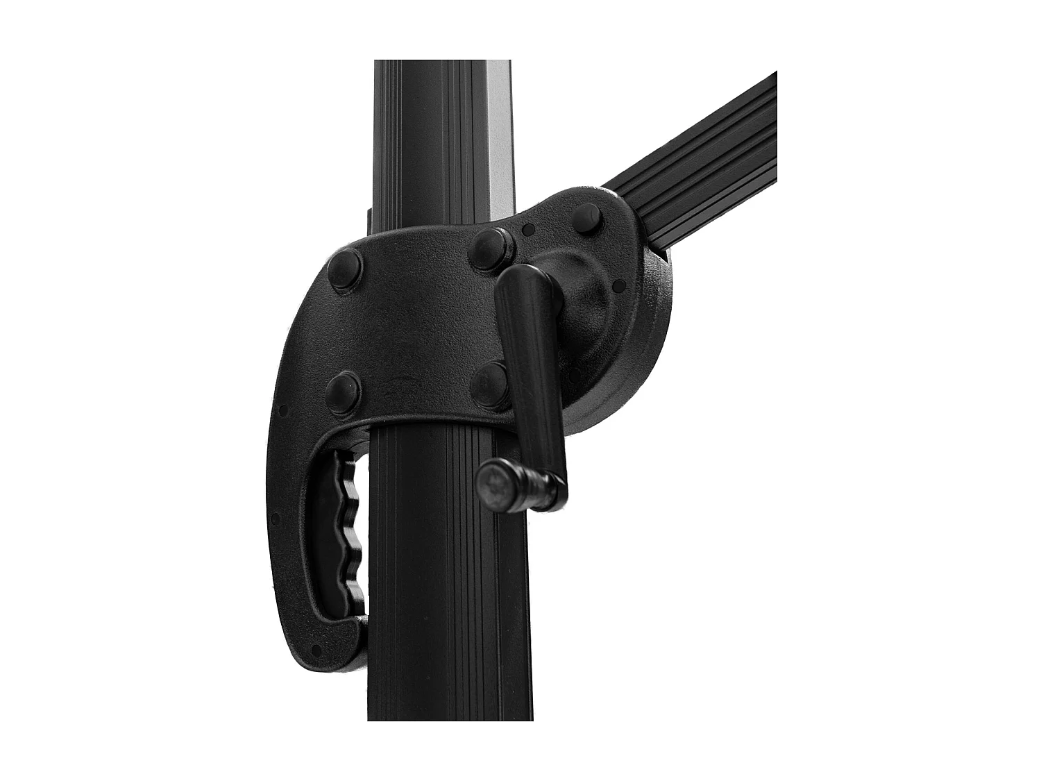 Parasol déporté MOLOKAI carré 3x3m noir + housse - HAPPY GARDEN