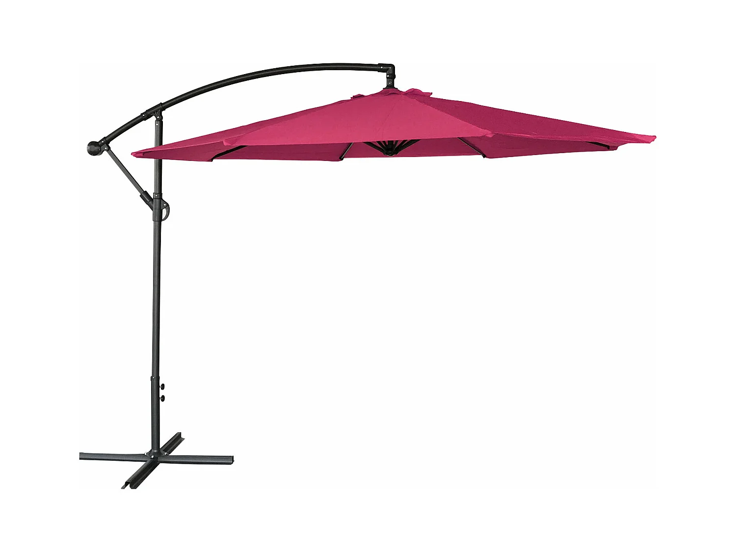 Parasol déporté OAHU rond 3,50m de diamètre fuchsia - HAPPY GARDEN