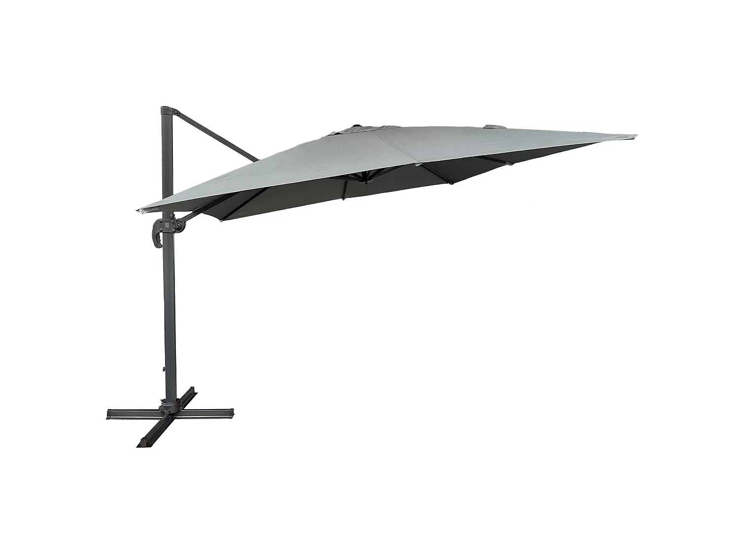 Parasol déporté MOLOKAI carré 3x3m gris + housse - HAPPY GARDEN