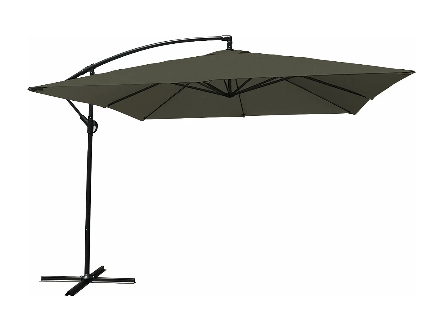 Parasol déporté MOLOKAI carré 2,7x2,7m gris - HAPPY GARDEN