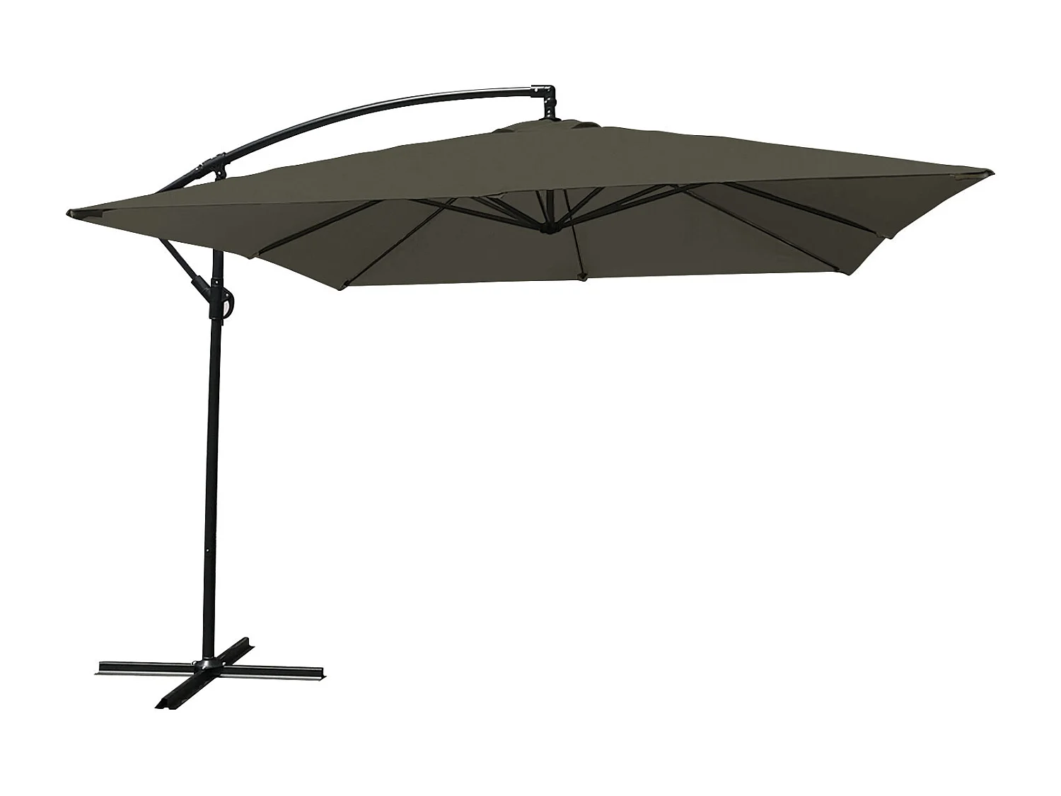 Parasol déporté MOLOKAI carré 2,7x2,7m gris - HAPPY GARDEN