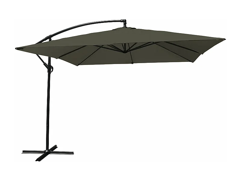 Parasol déporté MOLOKAI carré 2,7x2,7m gris - HAPPY GARDEN