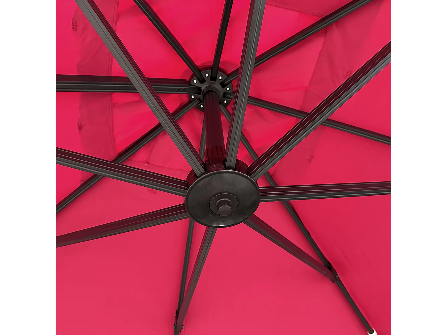 Parasol déporté MOLOKAI carré 3x3m fuchsia + housse - HAPPY GARDEN