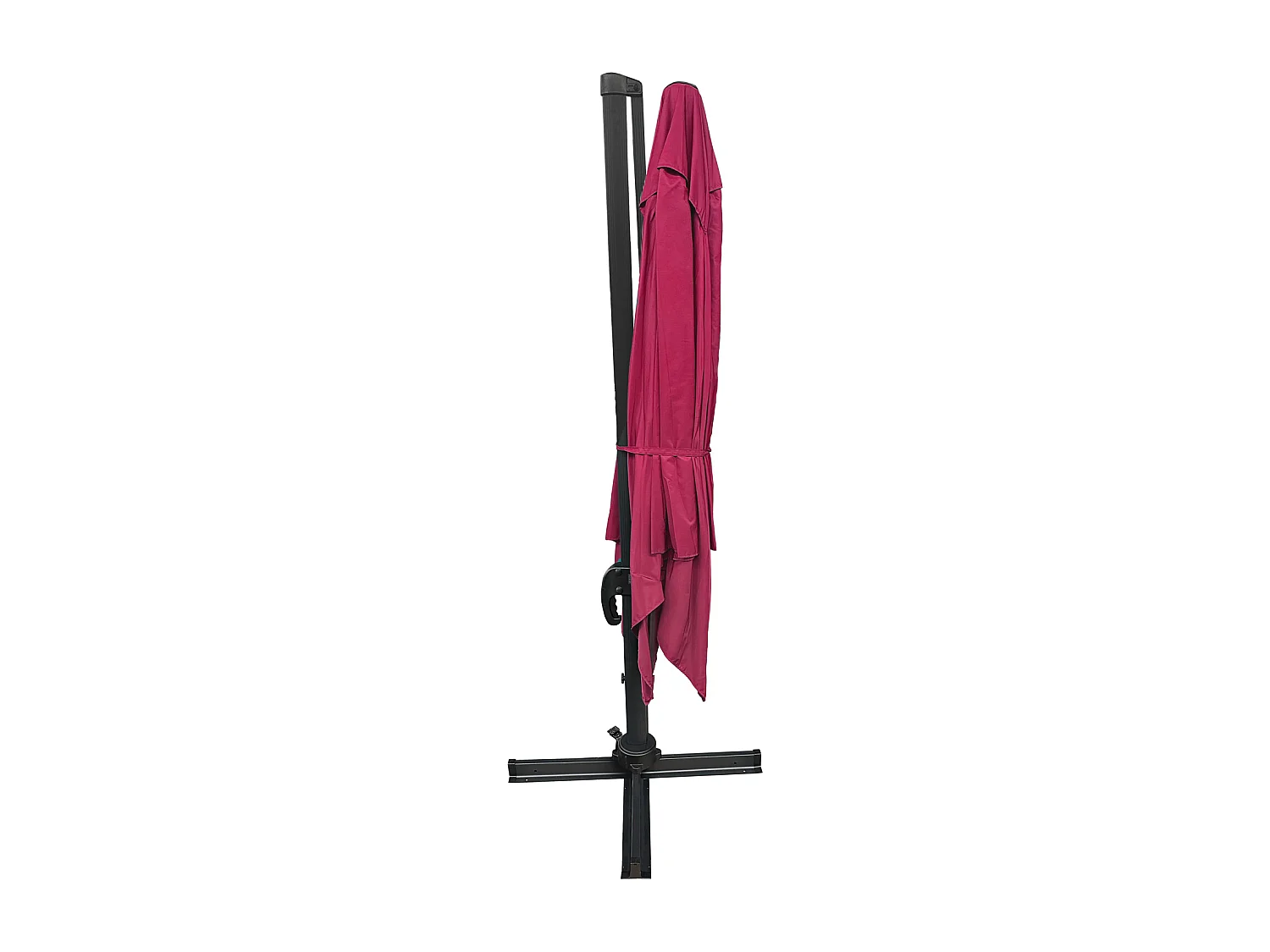 Parasol déporté MOLOKAI carré 3x3m fuchsia + housse - HAPPY GARDEN