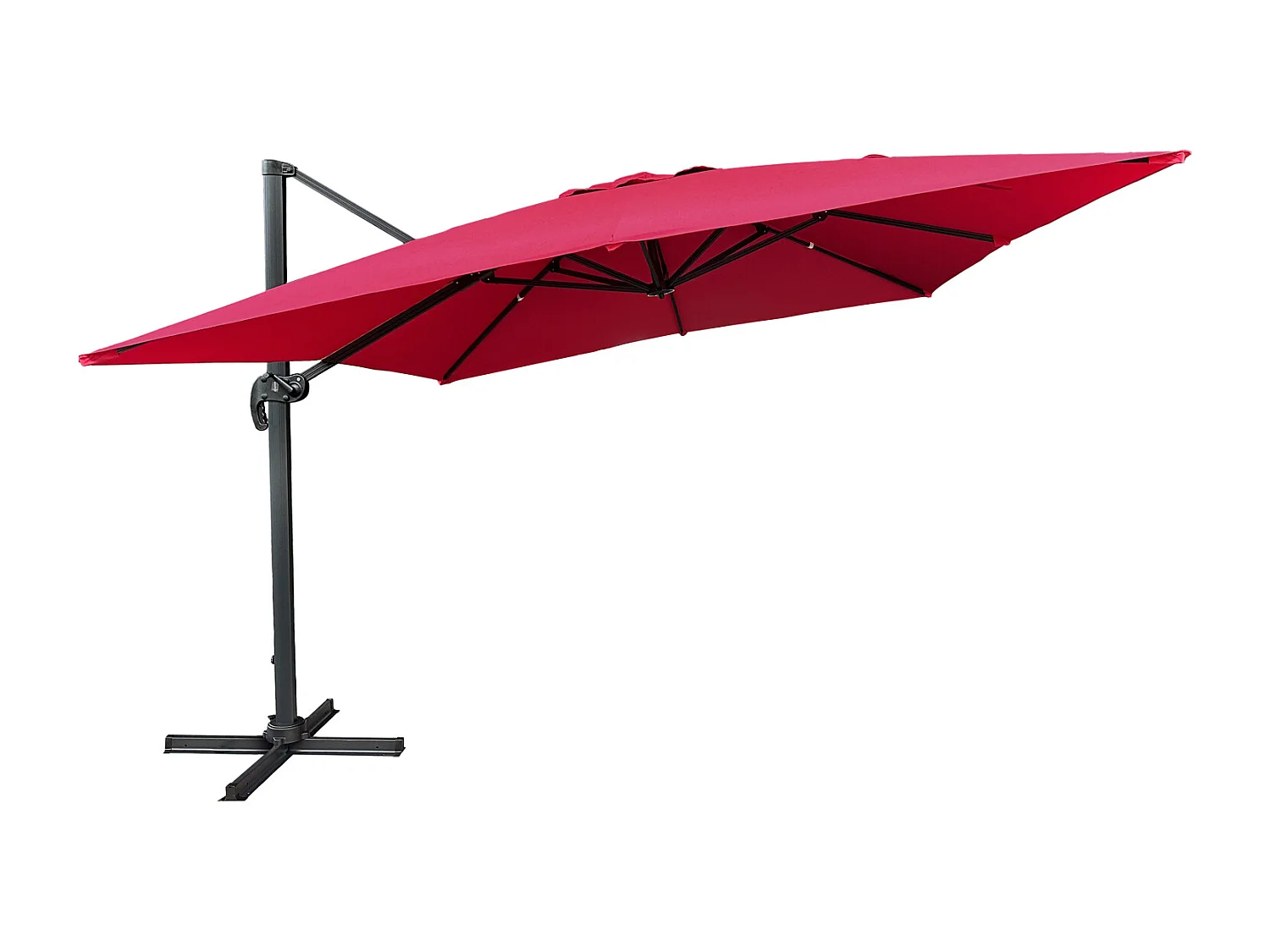 Parasol déporté MOLOKAI carré 3x3m fuchsia + housse - HAPPY GARDEN