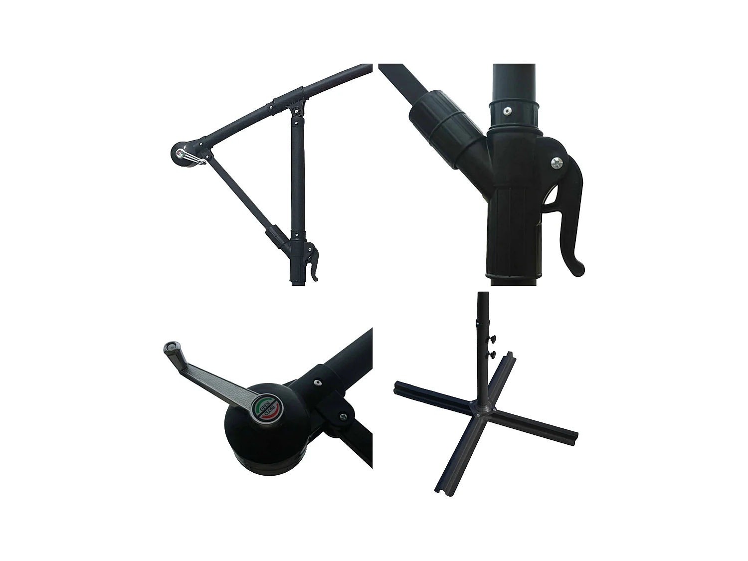 OAHU ronde parasol 3,50m diameter rood + hoes