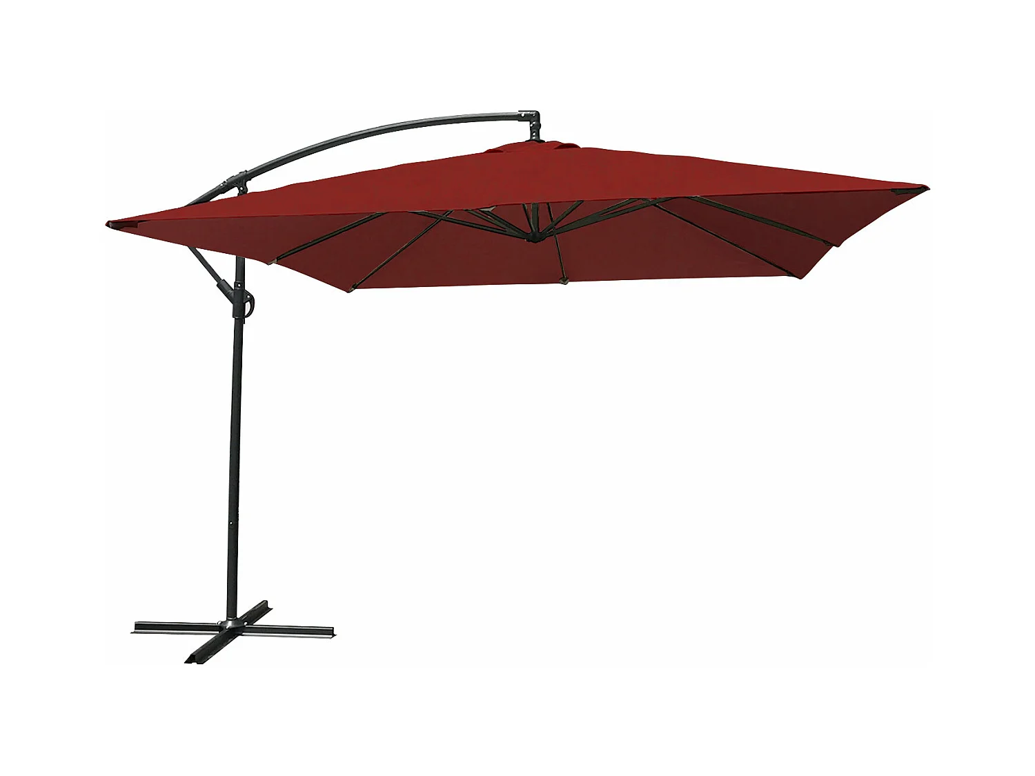 Parasol déporté MOLOKAI carré 2,7x2,7m rouge - HAPPY GARDEN
