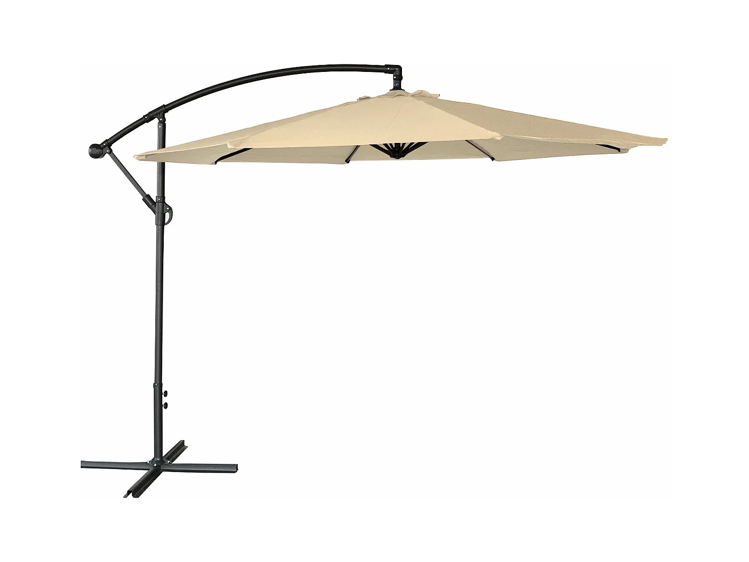 Parasol déporté OAHU rond 3m de diamètre beige - HAPPY GARDEN