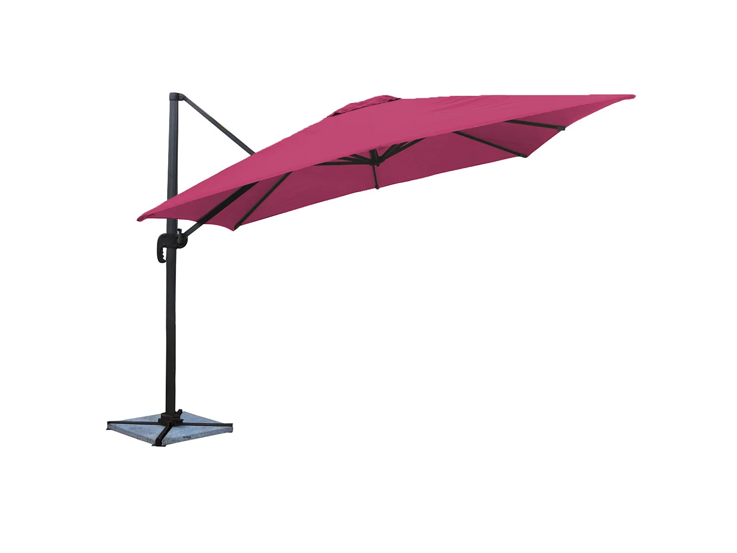 Parasol déporté MOLOKAI carré 3x3m fuchsia - HAPPY GARDEN