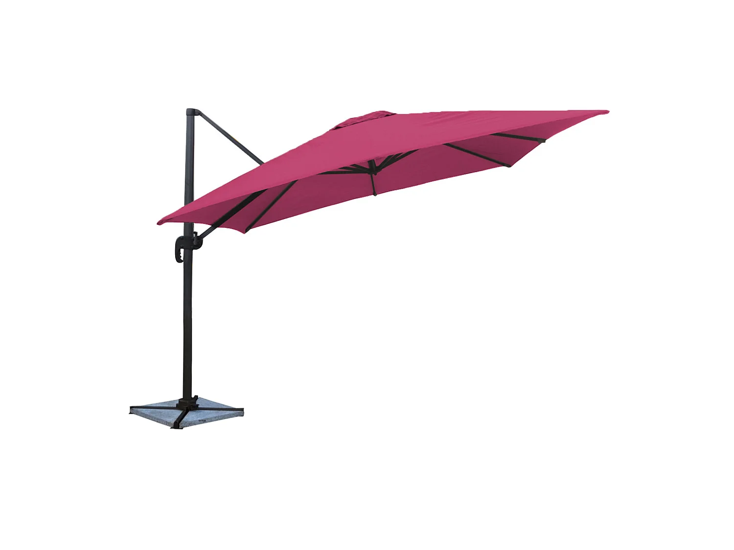 Parasol déporté MOLOKAI carré 3x3m fuchsia - HAPPY GARDEN