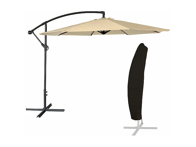 OAHU ronde parasol 3,50m diameter beige + hoes