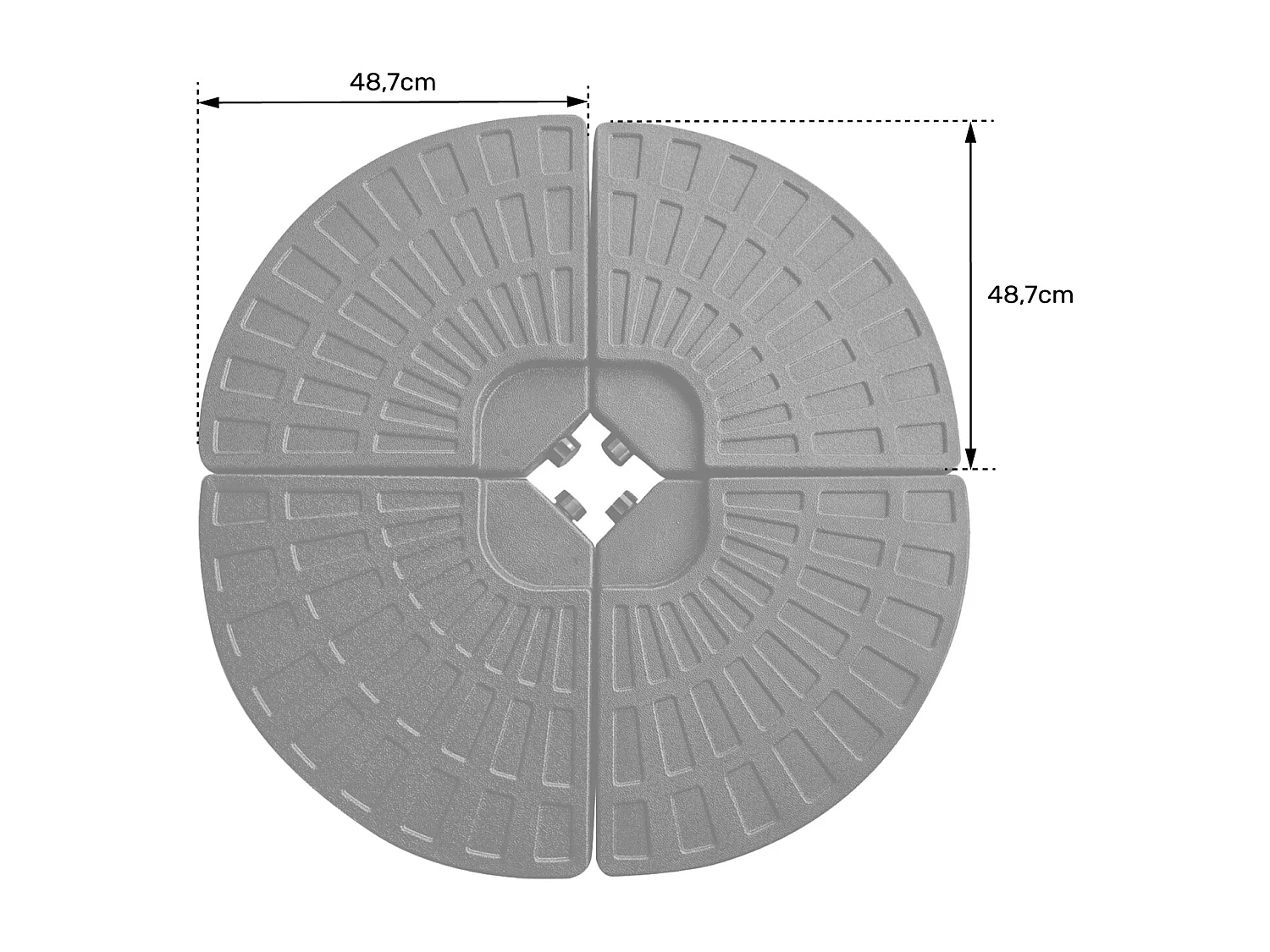 Lot de 4 dalles rondes SAINT MALO - HAPPY GARDEN