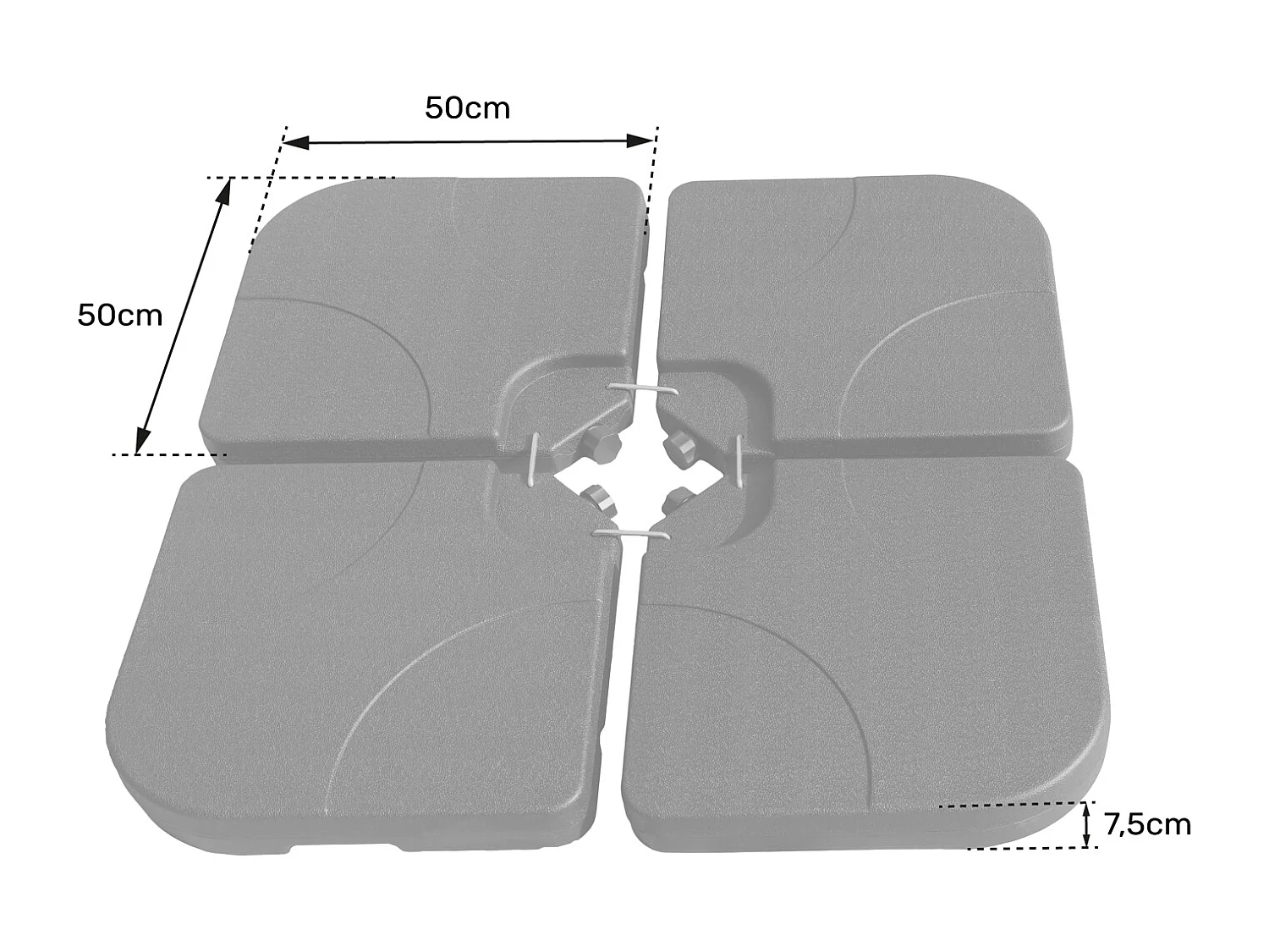 Set di 4 piastrelle quadrate QUIBERON